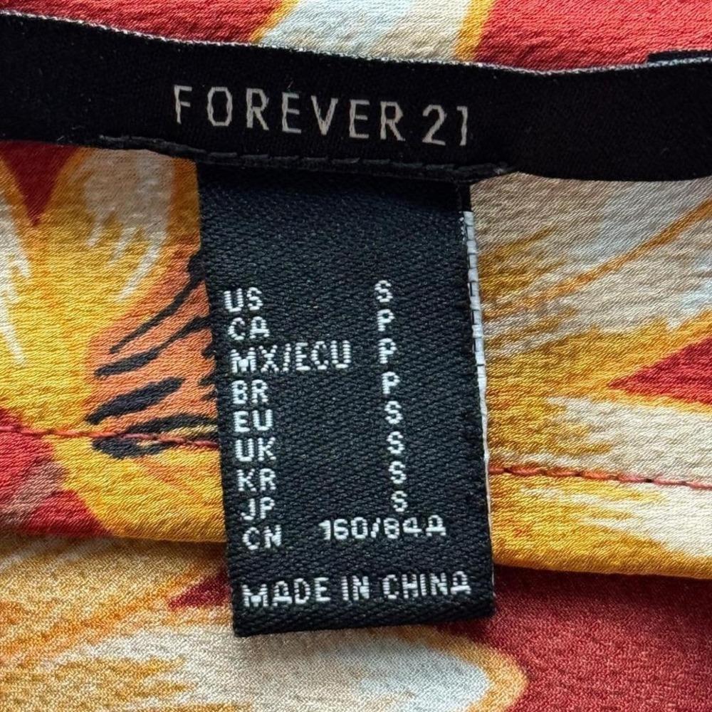 Forever 21 Red Floral Midi Slip Dress Small | Y2K‎ Silky Summer Dress - Picture 6 of 6